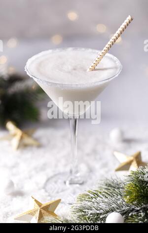 Winter milky cocktail Stock Photo