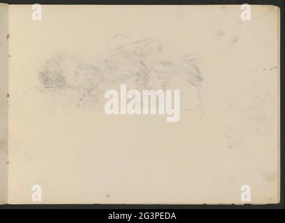 Abklatch of the chalk drawing on leaf 9 verso. Leaf 10 Recto from sketchbook LXVII with 11 sheets. Stock Photo