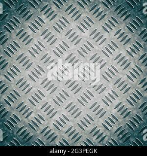 Metal diamond pattern non-skid gray wrap around texture seamless tile. Pattern style of steel floor for background. Pattern styl Stock Photo