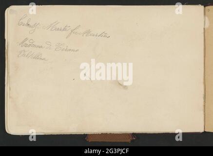 Note. Leaf 12 Verso from a sketchbook with 26 sheets. Stock Photo