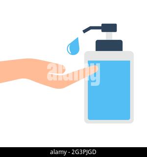 Disinfection concept. Man & women washing hands. Personal hygiene. Disinfection, antibacterial washing. Vector illustration. Stock Vector
