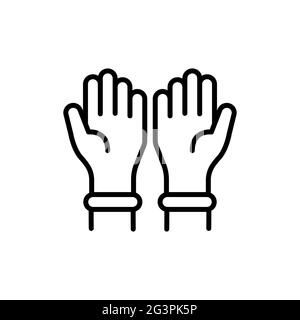 Rubber gloves vector icon isolated on white background Stock Vector