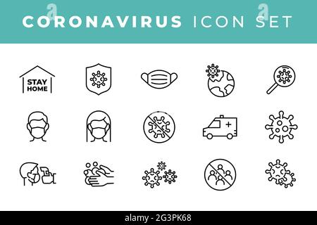 Coronavirus icon set for infographic or website. Novel Coronavirus 2019-nCoV. 2019 and 2020 epidemic Stock Vector