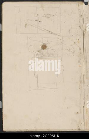 Studies, presumably architecture. Leaf 3 Verso from a sketchbook with 29 sheets. Stock Photo
