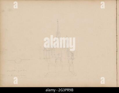 Altar. Leaf 72 Verso from a sketchbook with 77 sheets. Stock Photo