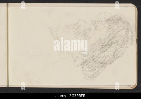 Abklatsch of the chalk drawing on leaf 17 verso. Leaf 18 Recto from sketchbook LXII with 28 sheets. Stock Photo