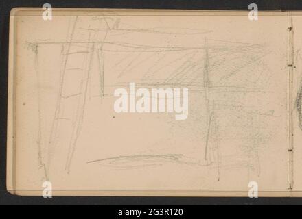 Study, possibly architecture. Leaf 6 Verso from a sketchbook with 29 sheets. Stock Photo