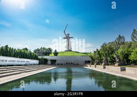 Volgograd/Russia-18.06.2016:The statue of The Motherland Calls on Mamayev Kurgan Stock Photo