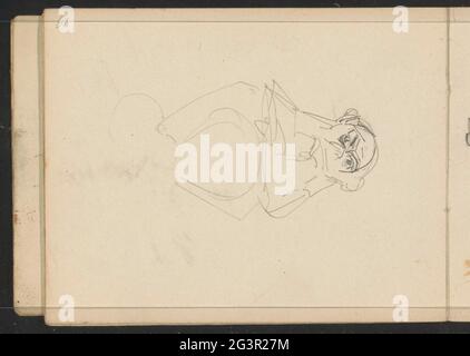 Study, possibly from a monkey. Leaf 10 Verso from sketchbook LVIII with 14 sheets. Stock Photo