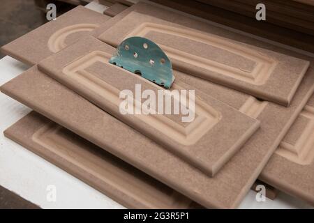 Wooden furniture production. Stock Photo