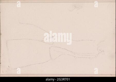 Abkatensch of the chalk drawing on leaf 6 verso. Leaf 7 Recto from sketchbook Liii with 10 sheets. Stock Photo