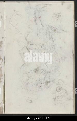 Abkatensch of the chalk drawing on leaf 6 verso. Leaf 7 Recto from sketchbook XI with 30 sheets. Stock Photo