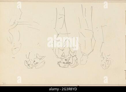Figure studies. Leaf 13 Verso from sketchbook XXVIII with 17 sheets. Stock Photo