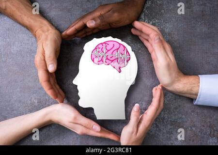 Human Brain Stroke Diagnosis And Therapy. Human Neurology Stock Photo