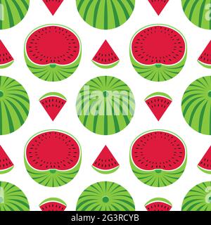 Watermelons decorative vector pattern seamless pattern background. Stock Vector