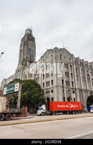 MONTEVIDEO, URUGUAY - FEB 19, 2015: Building of General Command of the National Navy in Montevideo, Uruguay Stock Photo