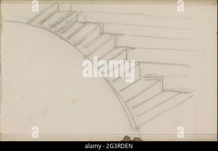 Study, possibly from an arch structure. Page 23 From a sketchbook with 19 sheets. Stock Photo
