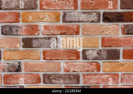 Old grunge brick wall background. Background of red brick wall pattern texture. Great for graffiti inscriptions Stock Photo