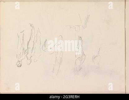 Figure studies. Mainly figures. Leaf 15 Verso from sketchbook V with 33 sheets. Stock Photo
