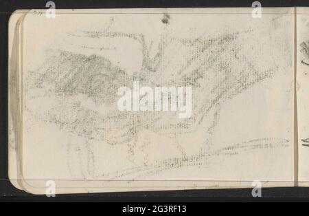 Abklatsch of the chalk drawing on leaf 12 recto. Leaf 11 Verso from sketchbook LXII with 28 sheets. Stock Photo