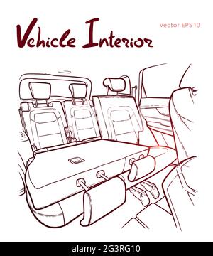 The machine inside. The interior of the vehicle, back seat. Vector ...