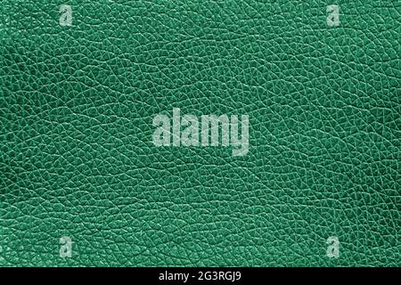 Background image - green leather with an abstract texture. Stock Photo
