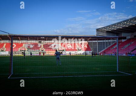 Llanelli, Wales 15 June 2021. International Womens Friendly match between Wales Women and Scotland Women Stock Photo