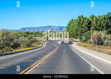A description board for the trails in Sedona, Arizona Stock Photo