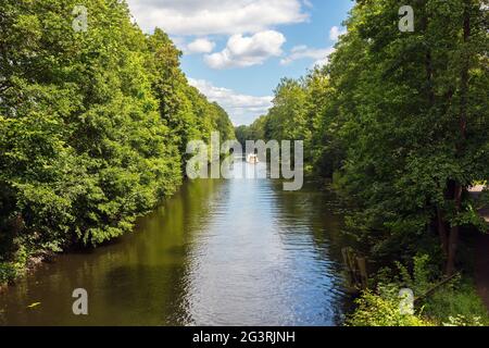 Germany, Brandenburg canal, green nature near Berlin, Schorfheide, German Holidays, Travel Stock Photo