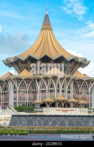 The New Sarawak State Legislative Assembly Building in Kuching on Borneo Stock Photo