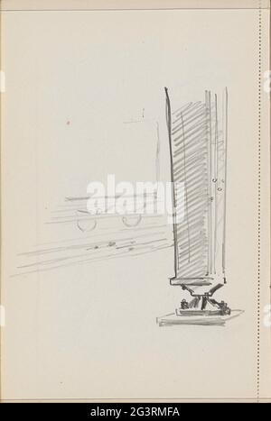 Pillar, possibly from a balustrade. Leaf 55 Verso from a sketchbook with out 75 sheets. Stock Photo