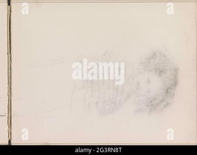 Abkatensch of the chalk drawing on leaf 2 verso. Leaf 3 Recto from sketchbook VII with 26 sheets. Stock Photo