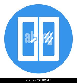 Window vector white glyph icon. Casement sign. Construction, repair and building. Graph symbol for your web site design, logo, app, UI Stock Vector
