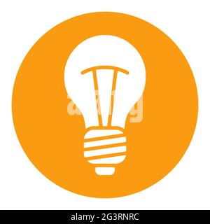 Light Bulb line white glyph icon vector. Idea sign, solution, thinking concept. Lighting Electric lamp Stock Vector