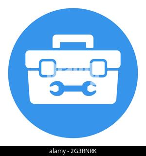 Tolbox vector white glyph icon. Construction, repair and building. Graph symbol for your web site design, logo, app, UI Stock Vector