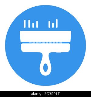 Putty knife tool vector white glyph icon. Construction, repair and building. Graph symbol for your web site design, logo, app, UI Stock Vector