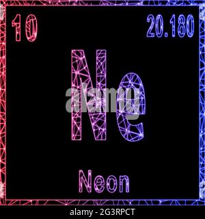 Neon Weight Neon chemical element, Sign with atomic number and atomic weight ...