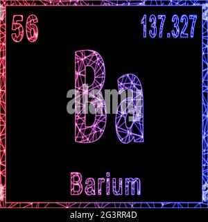 Barium chemical element, Sign with atomic number and atomic weight, Stock Photo