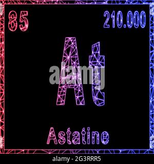 Astatine chemical element, Sign with atomic number and atomic weight, Stock Photo