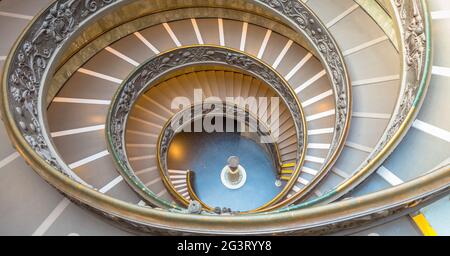 The famous spiral staircase in Vatica Museum - Rome, Italy Stock Photo