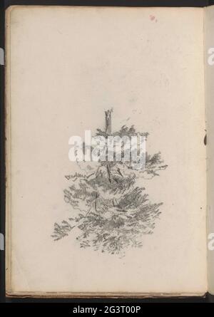 Tree. Leaf 29 Verso from a sketchbook with 33 sheets and 10 loose drawings. Stock Photo