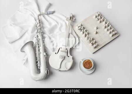 Still Life With Musical Instruments Stock Photo