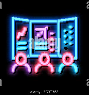 air navigation dispatcher display neon glow icon illustration Stock Vector