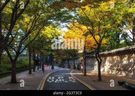 Deoksugung doldam gil road Stock Photo