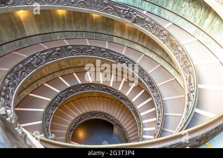 The famous spiral staircase in Vatica Museum - Rome, Italy Stock Photo