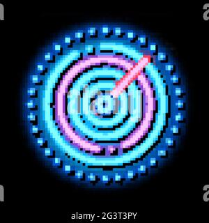 air navigation radar display neon glow icon illustration Stock Vector