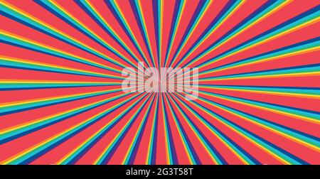 Abstract multicolored rainbow colors, sun rays - Vector illustration Stock Vector