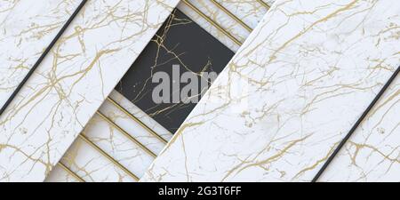 Abstract background made of white marbles 3D Stock Photo