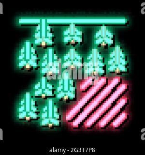 deforestation problem neon glow icon illustration Stock Vector