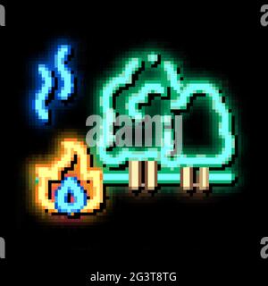 forest fire neon glow icon illustration Stock Vector